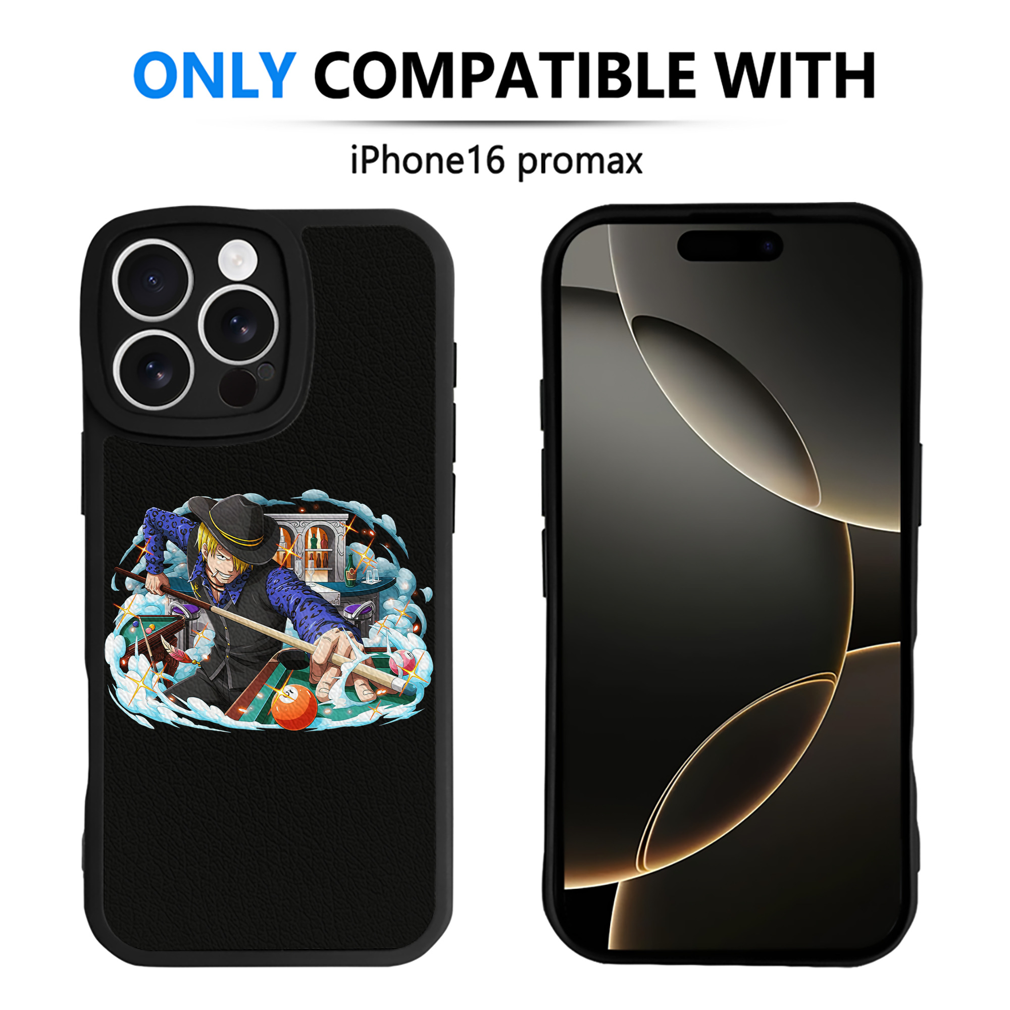 （画像用） ワンピース サンジ ONE PIECE Sanji 【iPhone 16シリーズ対応】シリコンスマホケース（レザー調） 材質：シリコン